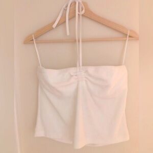 Vintage velour Silk & Satin (La Vie En Rose) halter tie neck top